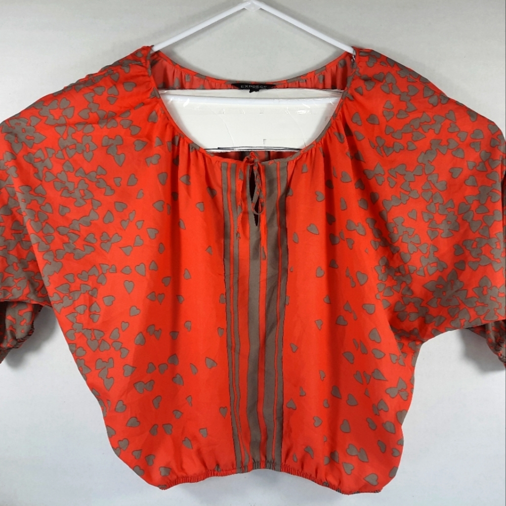 EXPRESS Off The Shoulder Blouse Top Cinched Waist